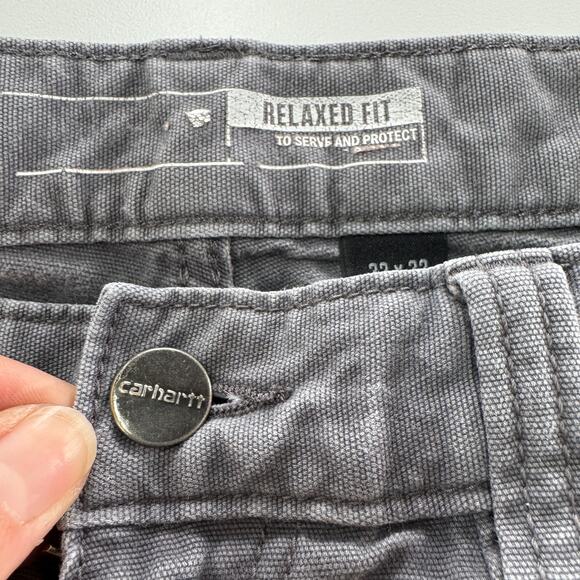 Carhartt Pants Mens 32 x 29 Grey Rugged Flex Relaxed Fit Canvas 5 Pocket Cotton - Picture 4 of 11